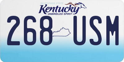 KY license plate 268USM