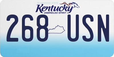 KY license plate 268USN