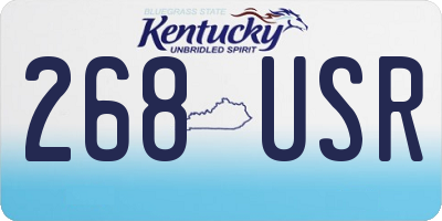 KY license plate 268USR