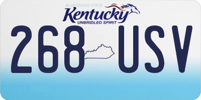 KY license plate 268USV