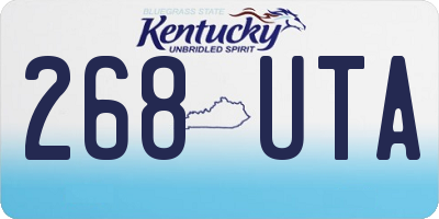 KY license plate 268UTA