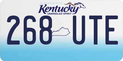 KY license plate 268UTE