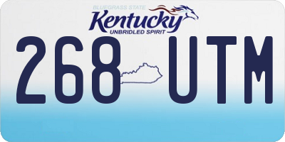 KY license plate 268UTM