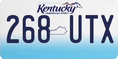 KY license plate 268UTX