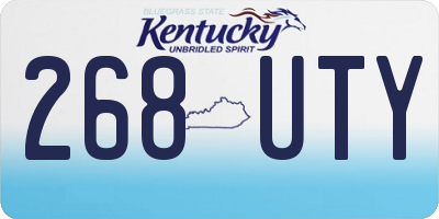 KY license plate 268UTY