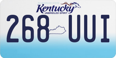 KY license plate 268UUI