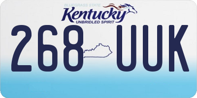 KY license plate 268UUK
