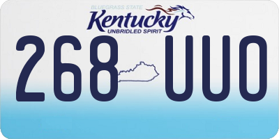 KY license plate 268UUO