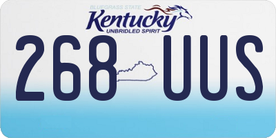 KY license plate 268UUS