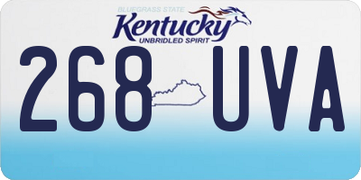 KY license plate 268UVA