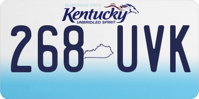 KY license plate 268UVK