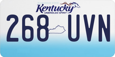 KY license plate 268UVN