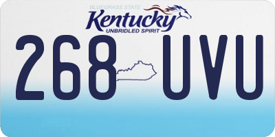 KY license plate 268UVU