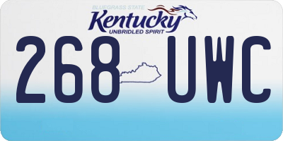 KY license plate 268UWC