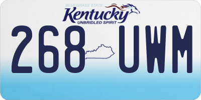 KY license plate 268UWM