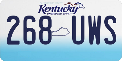 KY license plate 268UWS