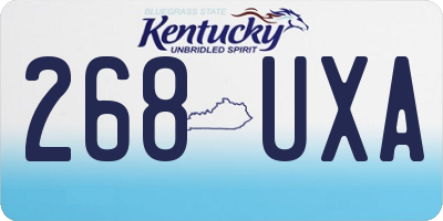 KY license plate 268UXA