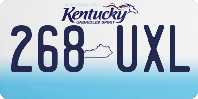 KY license plate 268UXL