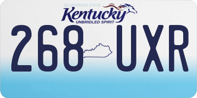 KY license plate 268UXR