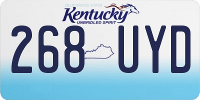 KY license plate 268UYD
