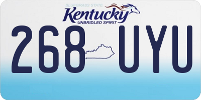 KY license plate 268UYU