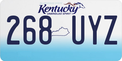 KY license plate 268UYZ