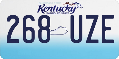 KY license plate 268UZE
