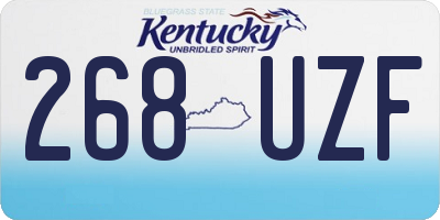 KY license plate 268UZF