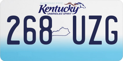 KY license plate 268UZG