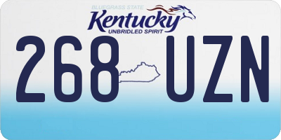 KY license plate 268UZN