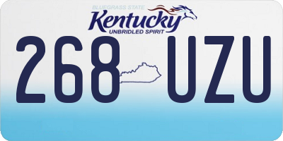 KY license plate 268UZU