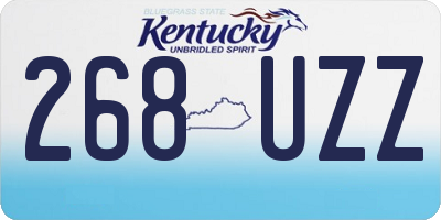 KY license plate 268UZZ