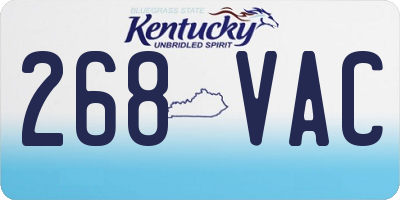 KY license plate 268VAC