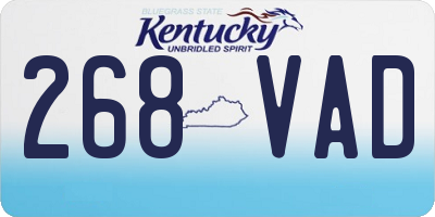 KY license plate 268VAD