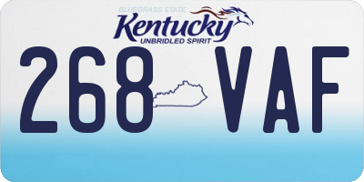KY license plate 268VAF
