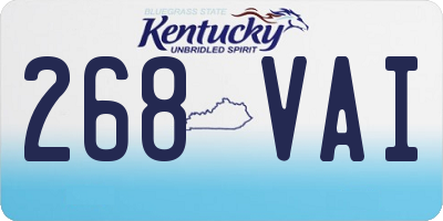 KY license plate 268VAI