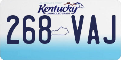 KY license plate 268VAJ
