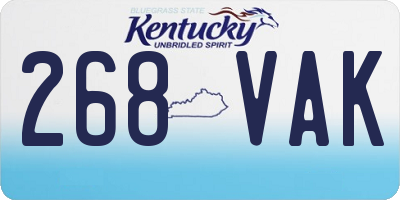 KY license plate 268VAK