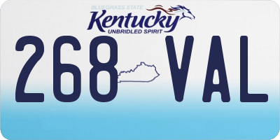 KY license plate 268VAL