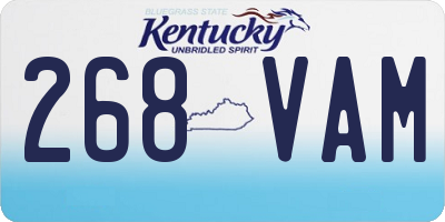 KY license plate 268VAM