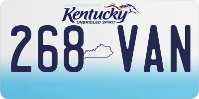 KY license plate 268VAN