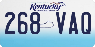 KY license plate 268VAQ