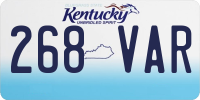 KY license plate 268VAR