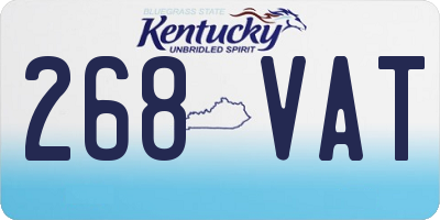 KY license plate 268VAT