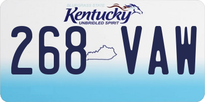 KY license plate 268VAW