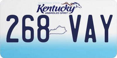 KY license plate 268VAY