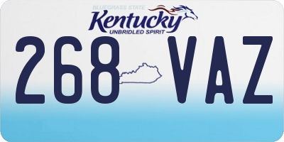 KY license plate 268VAZ