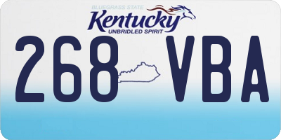 KY license plate 268VBA
