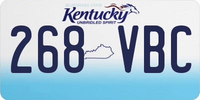 KY license plate 268VBC
