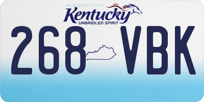 KY license plate 268VBK